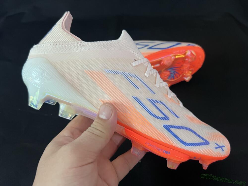 Unisex Adidas F50+ Lightstrike Pro Laceless FG Football Boots - Red/Blue/White