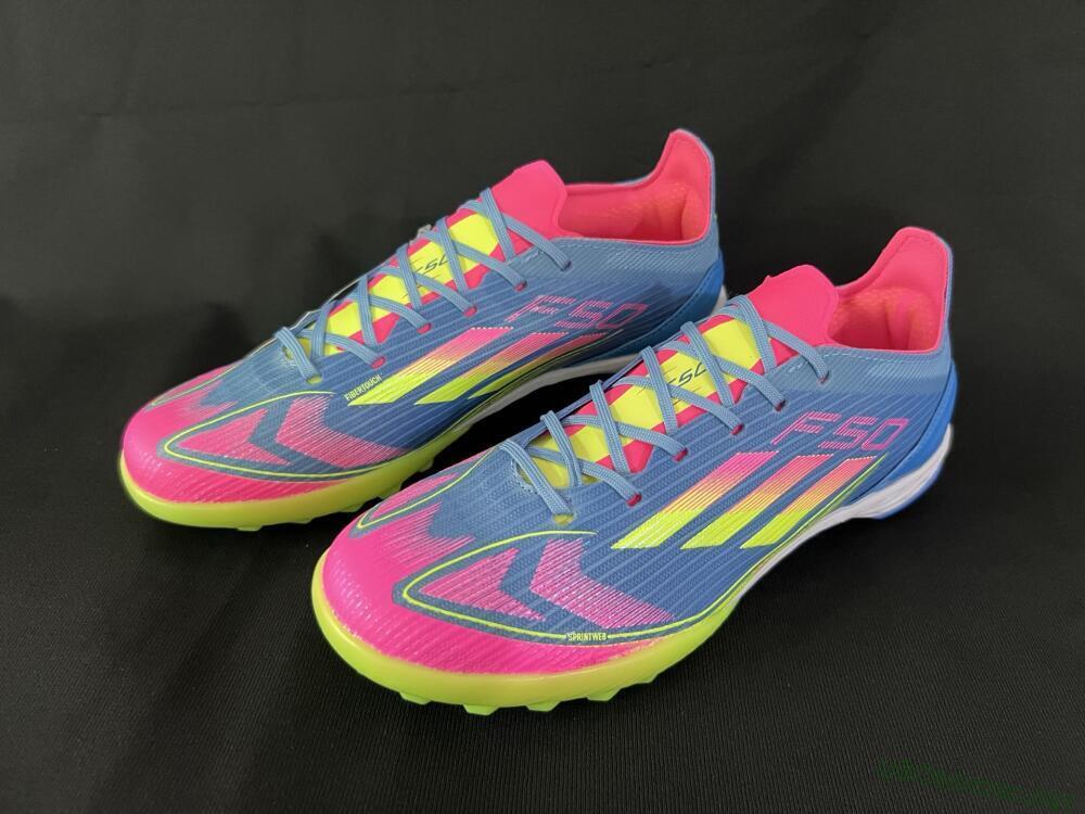 Men's Adidas F50 Elite TF Football Shoes - Blue/Pink/Yellow