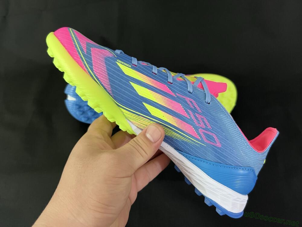 Men's Adidas F50 Elite TF Football Shoes - Blue/Pink/Yellow
