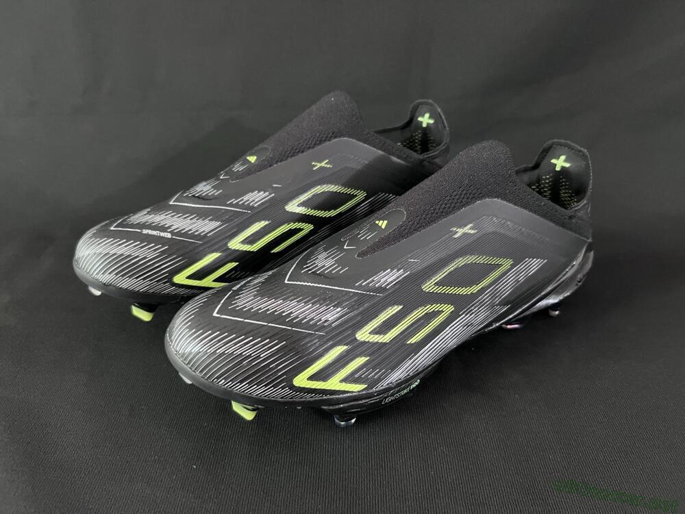 Unisex Adidas F50+ Lightstrike Pro Laceless FG Football Boots - Black/Silver/Yellow