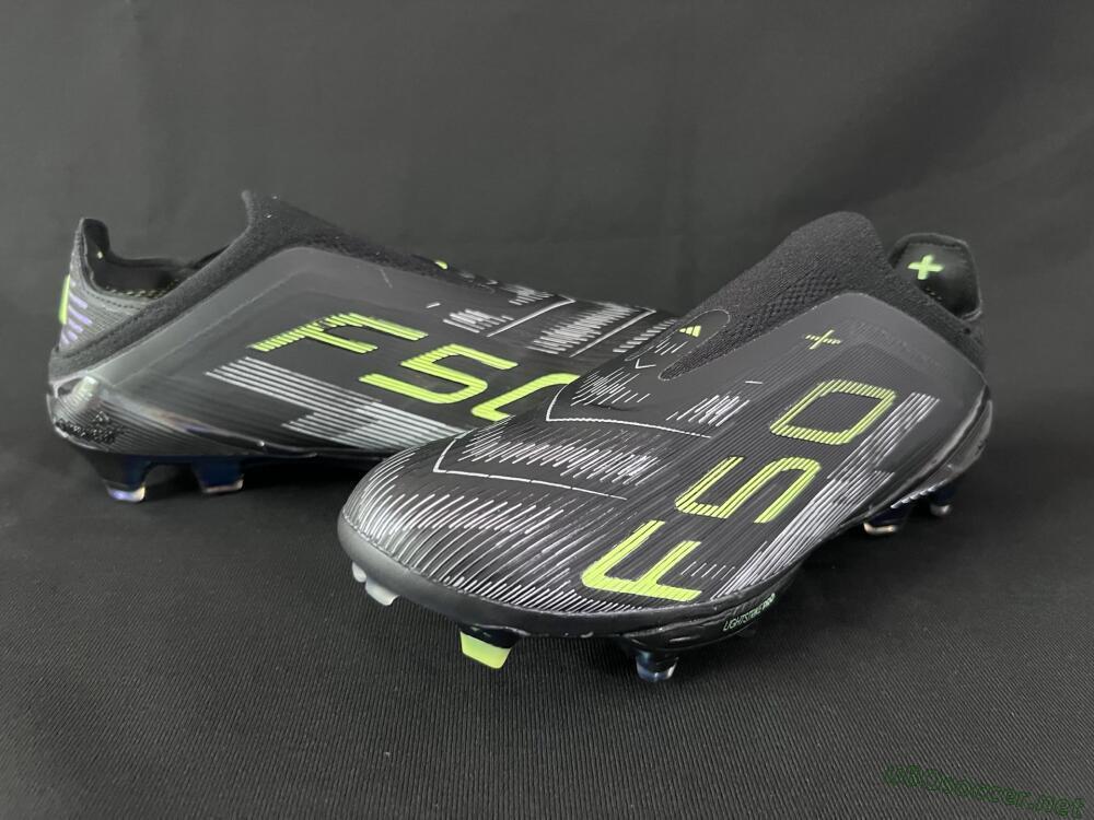 Unisex Adidas F50+ Lightstrike Pro Laceless FG Football Boots - Black/Silver/Yellow