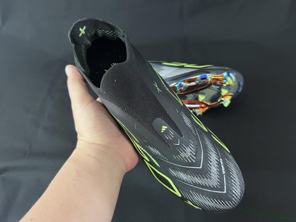 Unisex Adidas F50+ Lightstrike Pro Laceless FG Football Boots - Black/Silver/Yellow