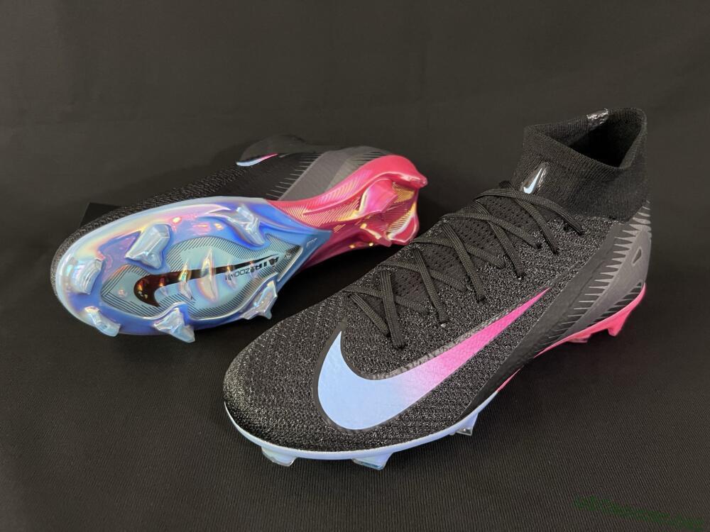 Unisex Nike Air Zoom Mercurial Superfly 10 Elite FG Football Boots - Black/Blue/Pink