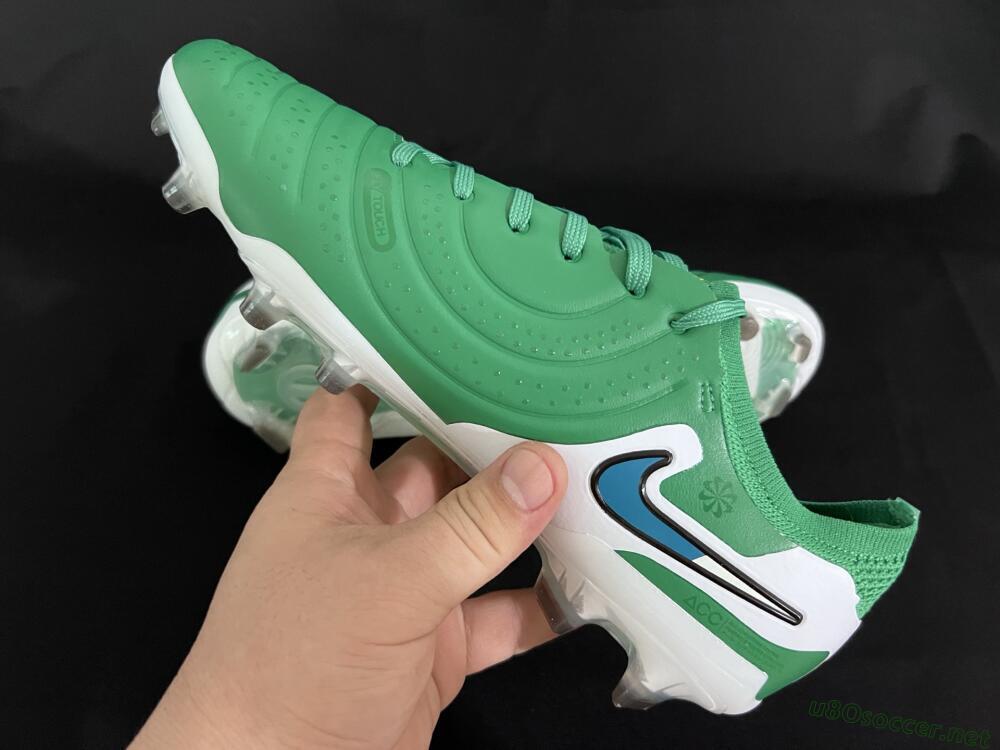 Men's Nike Tiempo Legend 10 Elite FG Football Boots - Green/Blue/White