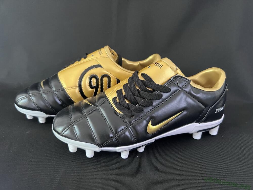 Men's Nike Air Zoom Total 90 III FG Football Boots - Black/Gold/White