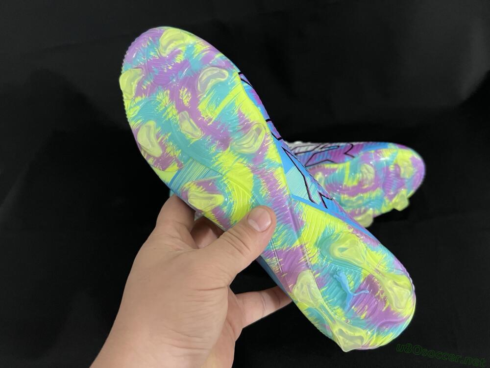 Men's Puma Future 8 Ultimate FG Football Boots - White/Blue/Yellow