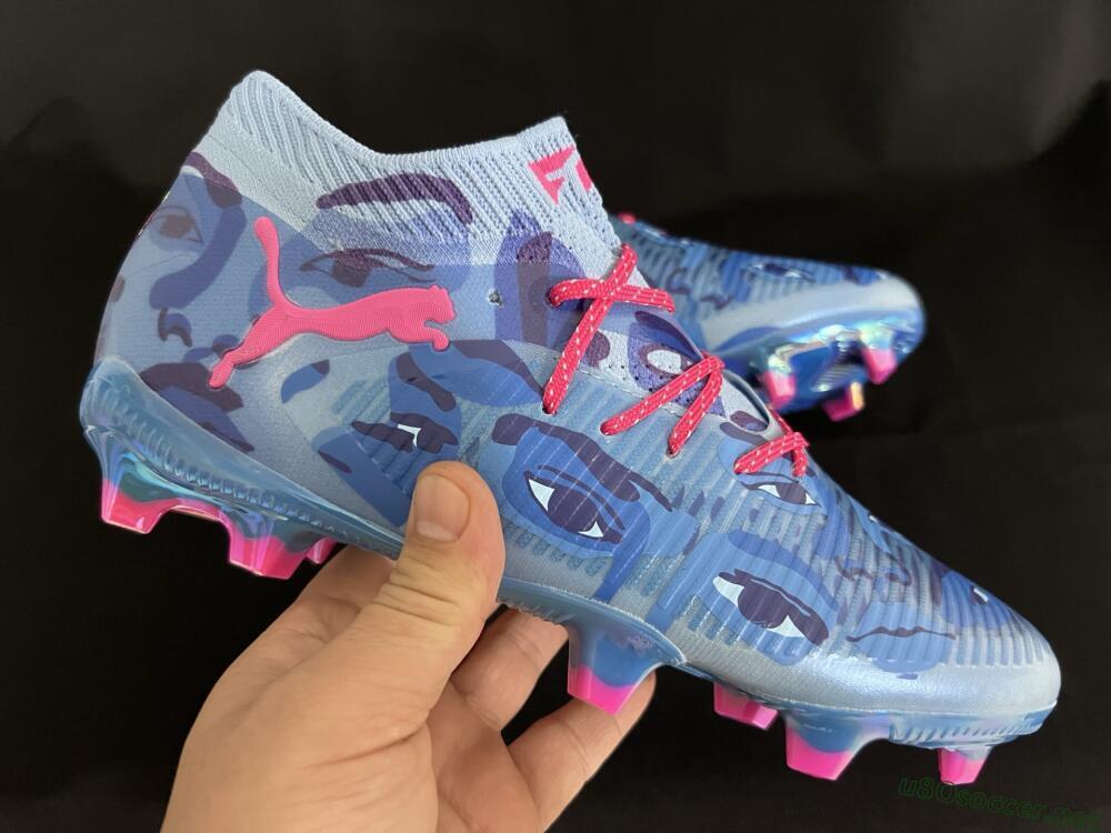 Men's Puma Future 8 Ultimate FG Football Boots - Blue/Pink/Gold