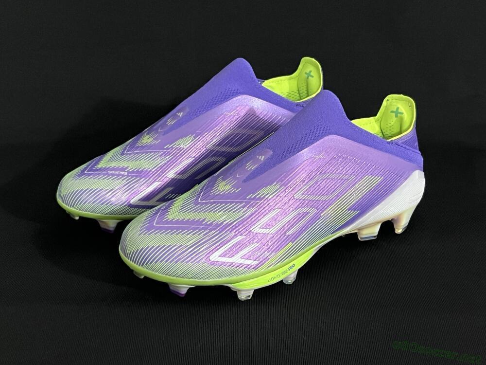 Unisex Adidas F50+ Lightstrike Pro Laceless FG Football Boots - Purple/Yellow/White