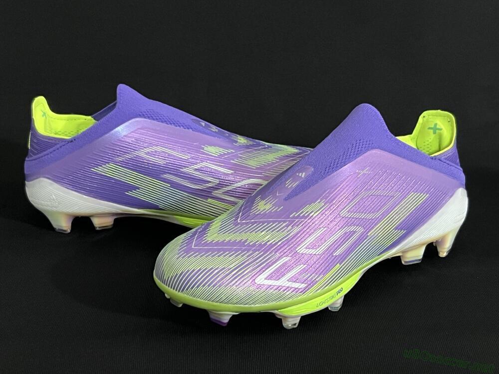Unisex Adidas F50+ Lightstrike Pro Laceless FG Football Boots - Purple/Yellow/White