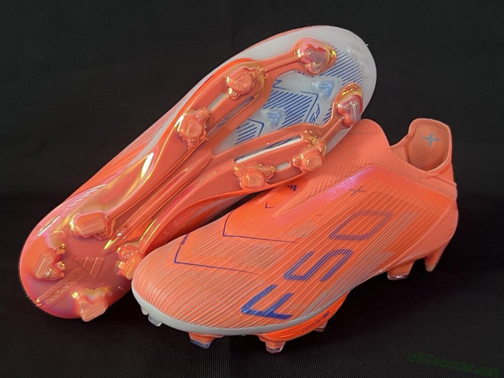 Men's Adidas F50+ Lightstrike Pro Laceless FG Football Boots - Red/Blue/Silver