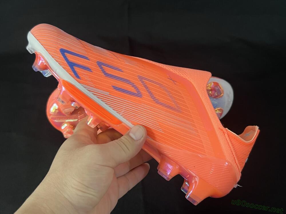 Men's Adidas F50+ Lightstrike Pro Laceless FG Football Boots - Red/Blue/Silver