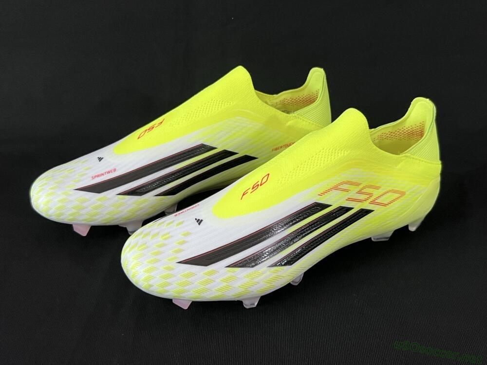 Men's Adidas F50 Elite FG Football Boots - Yellow/White/Black