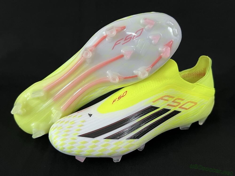 Men's Adidas F50 Elite FG Football Boots - Yellow/White/Black