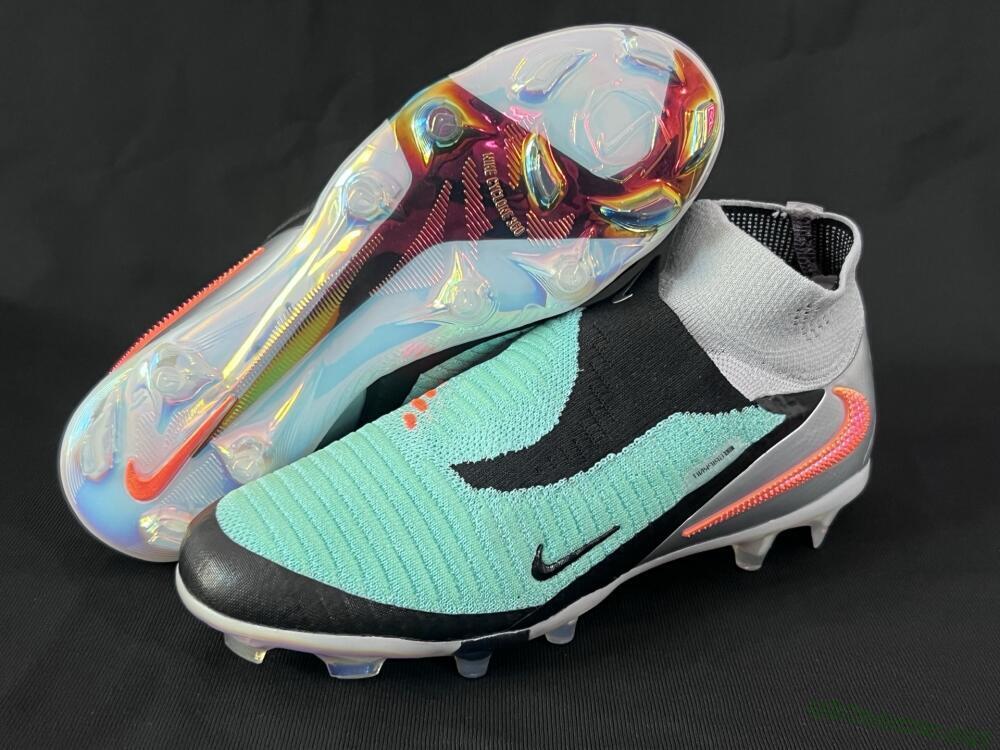 Men's Nike Phantom 6 High Elite FG Football Boots - Jade/Black/Orange