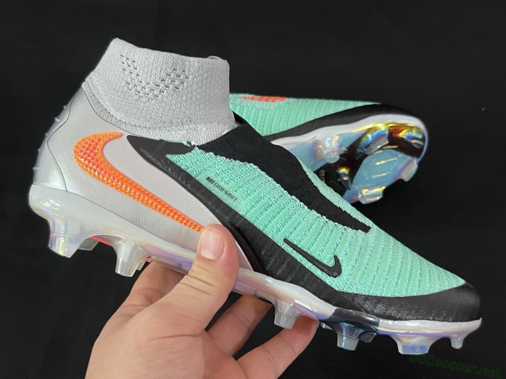 Men's Nike Phantom 6 High Elite FG Football Boots - Jade/Black/Orange