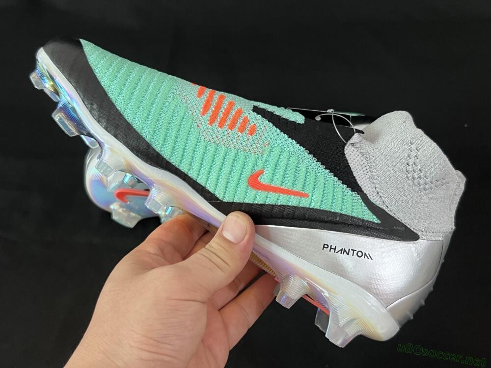 Men's Nike Phantom 6 High Elite FG Football Boots - Jade/Black/Orange