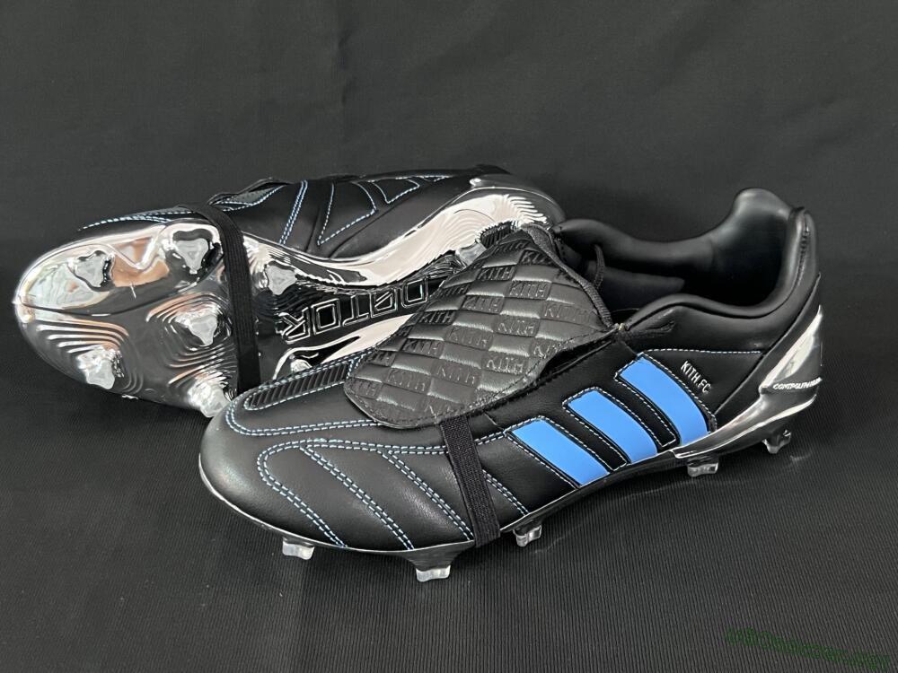 Men's Adidas Predator 25 Elite Foldover Tongue FG Football Boots - Black/Blue/Silver