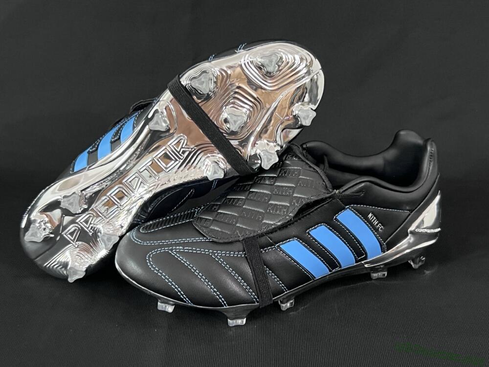 Men's Adidas Predator 25 Elite Foldover Tongue FG Football Boots - Black/Blue/Silver