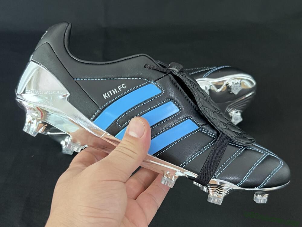 Men's Adidas Predator 25 Elite Foldover Tongue FG Football Boots - Black/Blue/Silver