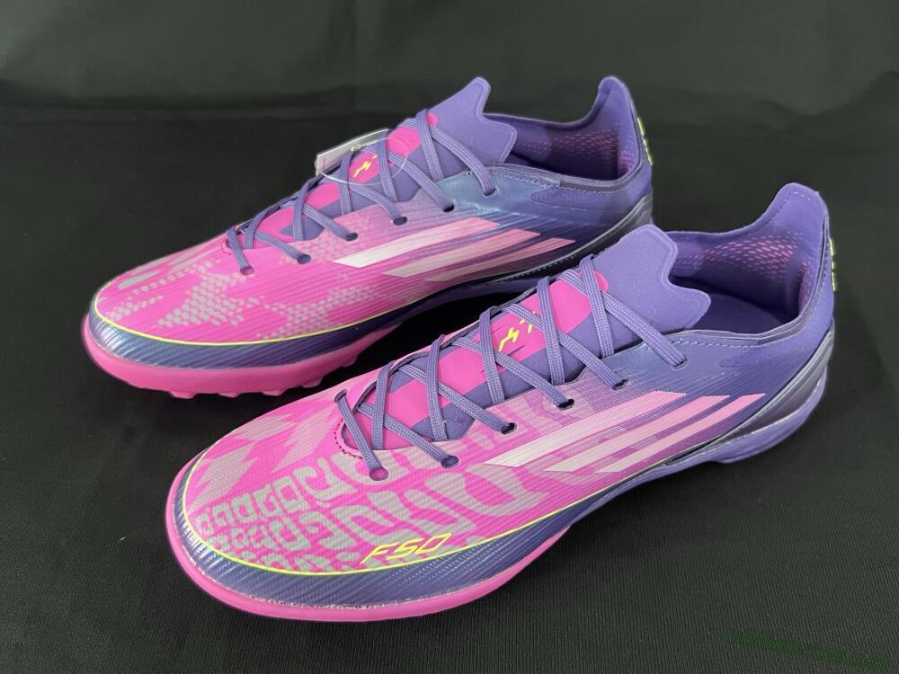 Unisex Adidas F50 Elite TF Football Shoes - Pink/Purple/Yellow