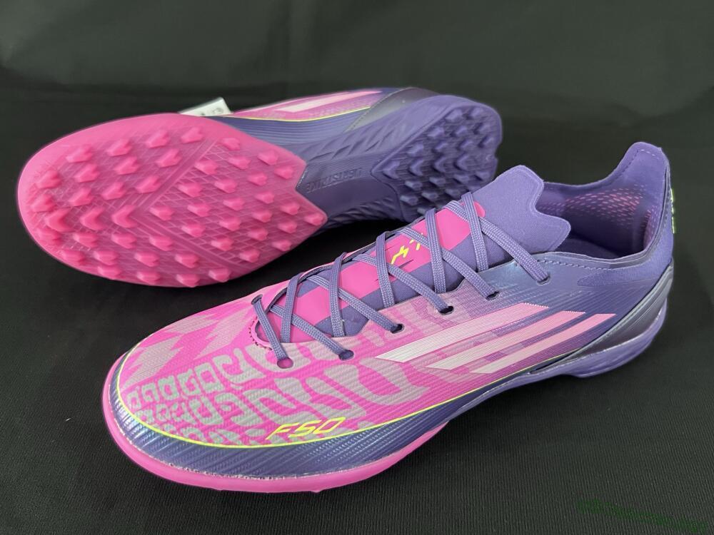 Unisex Adidas F50 Elite TF Football Shoes - Pink/Purple/Yellow
