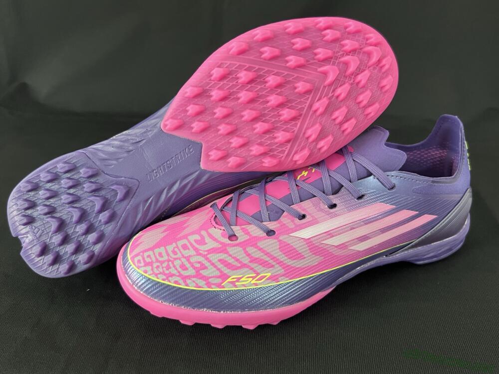 Unisex Adidas F50 Elite TF Football Shoes - Pink/Purple/Yellow