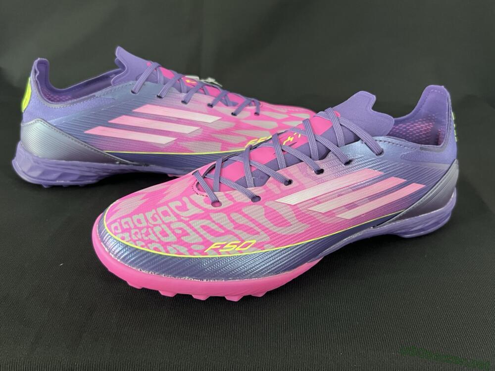 Unisex Adidas F50 Elite TF Football Shoes - Pink/Purple/Yellow