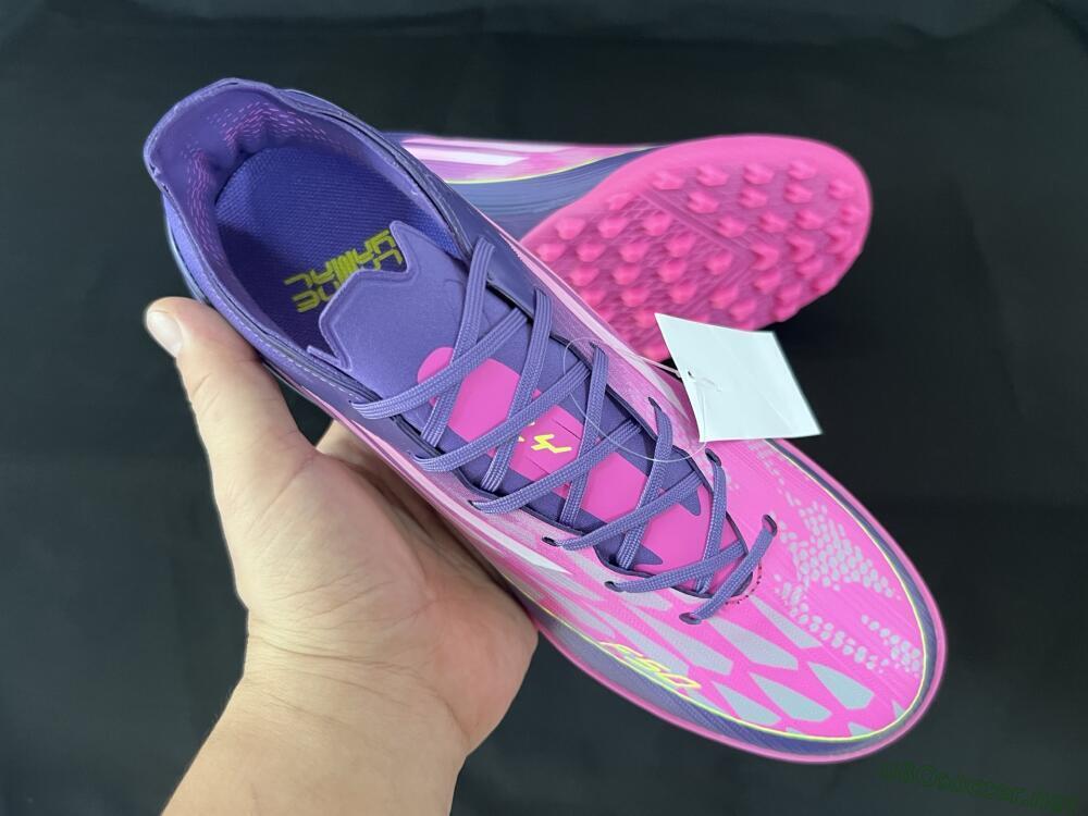 Unisex Adidas F50 Elite TF Football Shoes - Pink/Purple/Yellow