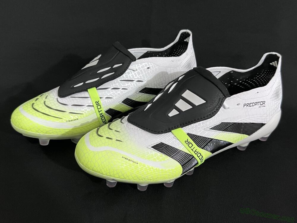 Men's Adidas Predator 25 Elite Foldover Tongue FG Football Boots - White/Black/Yellow