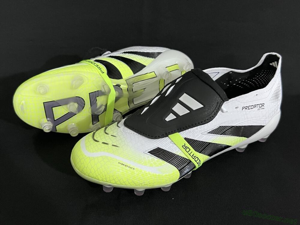 Men's Adidas Predator 25 Elite Foldover Tongue FG Football Boots - White/Black/Yellow