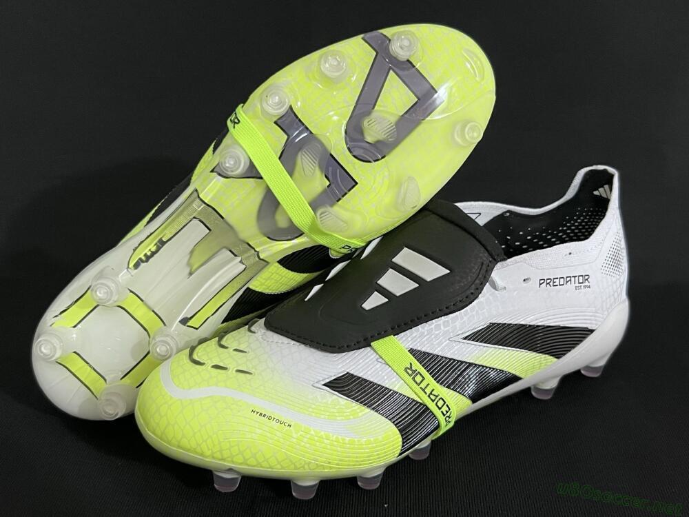 Men's Adidas Predator 25 Elite Foldover Tongue FG Football Boots - White/Black/Yellow