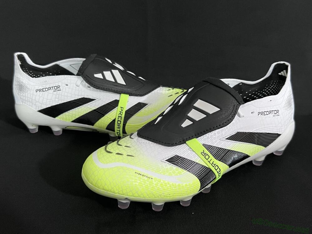 Men's Adidas Predator 25 Elite Foldover Tongue FG Football Boots - White/Black/Yellow