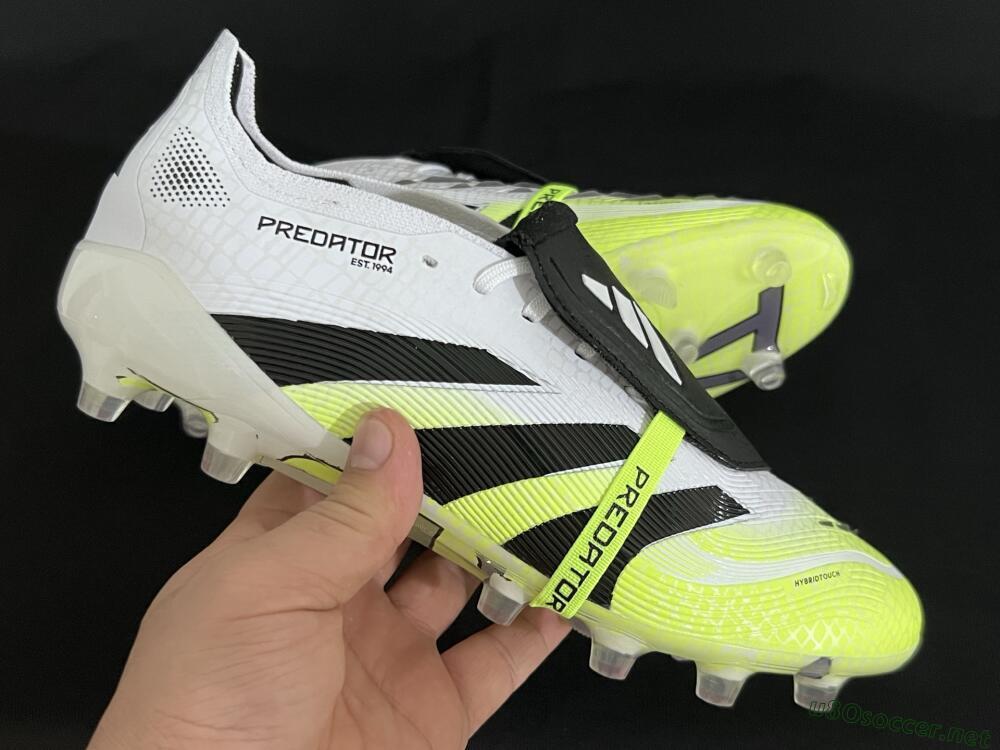 Men's Adidas Predator 25 Elite Foldover Tongue FG Football Boots - White/Black/Yellow