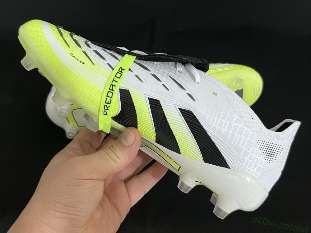 Men's Adidas Predator 25 Elite Foldover Tongue FG Football Boots - White/Black/Yellow