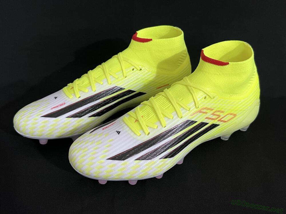 Men's Adidas F50+ Elite Mid FG Football Boots - Yellow/Black/Red