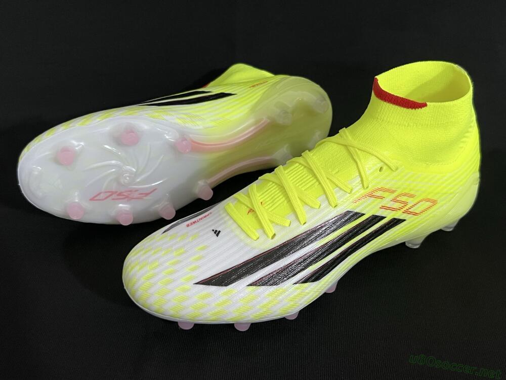 Men's Adidas F50+ Elite Mid FG Football Boots - Yellow/Black/Red