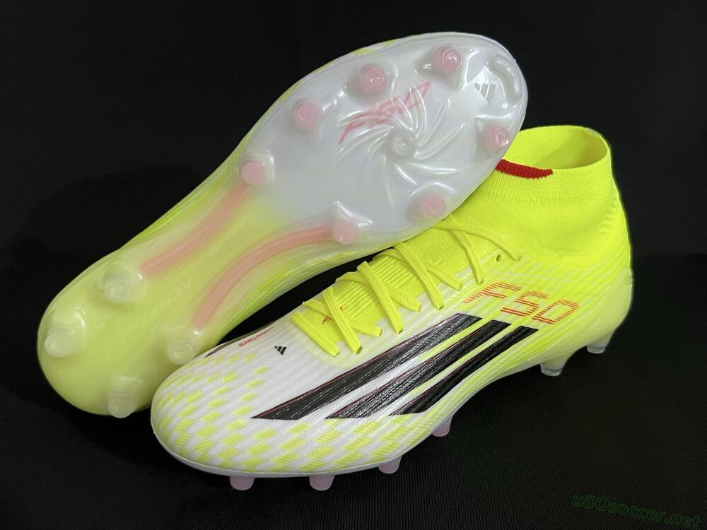 Men's Adidas F50+ Elite Mid FG Football Boots - Yellow/Black/Red
