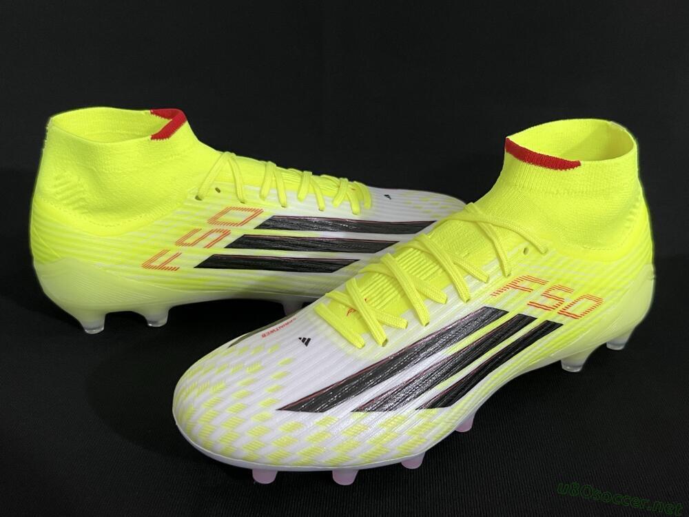 Men's Adidas F50+ Elite Mid FG Football Boots - Yellow/Black/Red