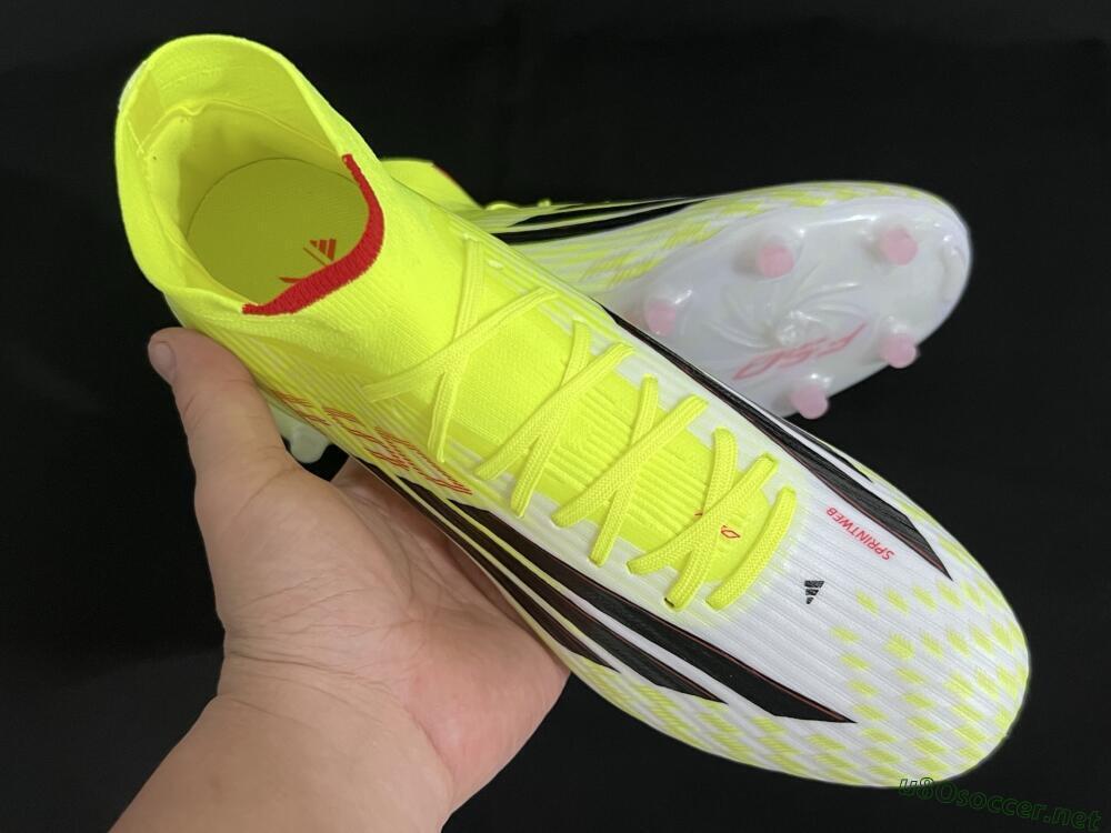 Men's Adidas F50+ Elite Mid FG Football Boots - Yellow/Black/Red