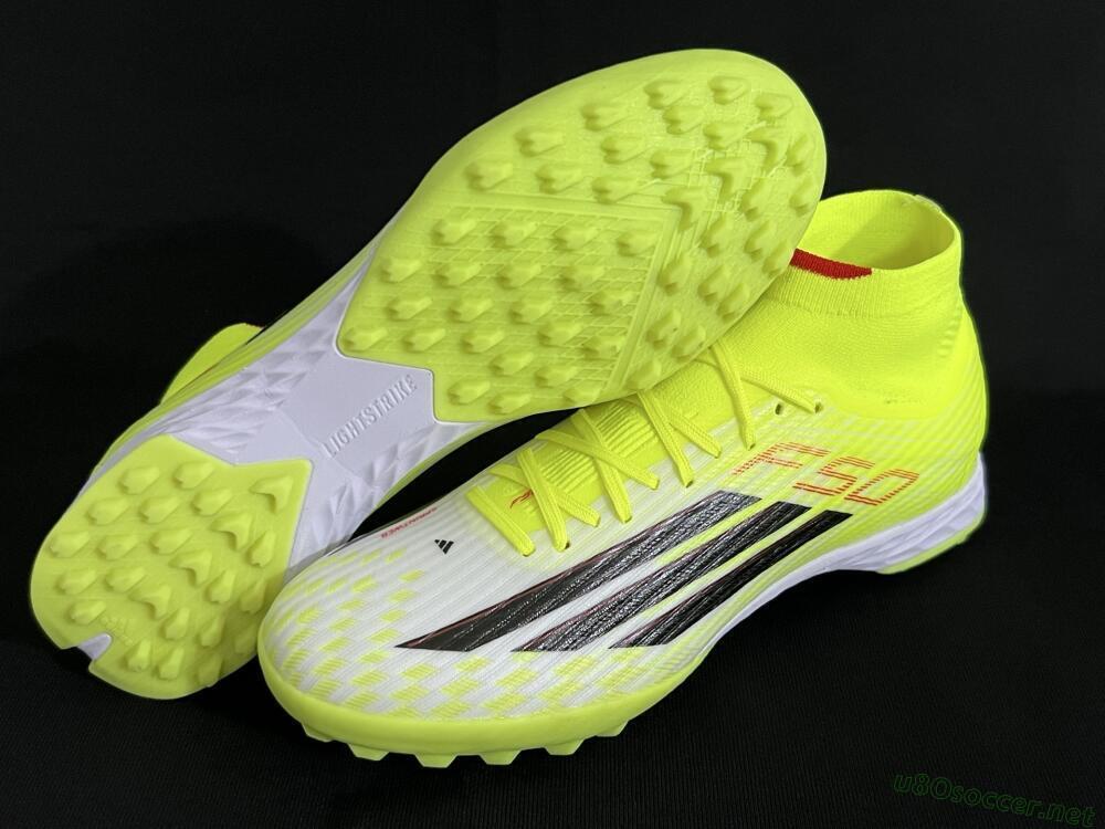 Men's Adidas F50 Elite Mid TF Football Shoes - Yellow/Black/Red