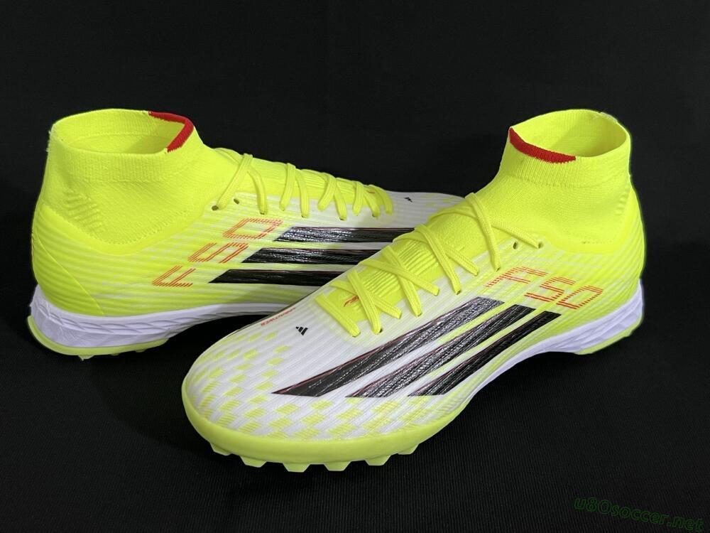 Men's Adidas F50 Elite Mid TF Football Shoes - Yellow/Black/Red