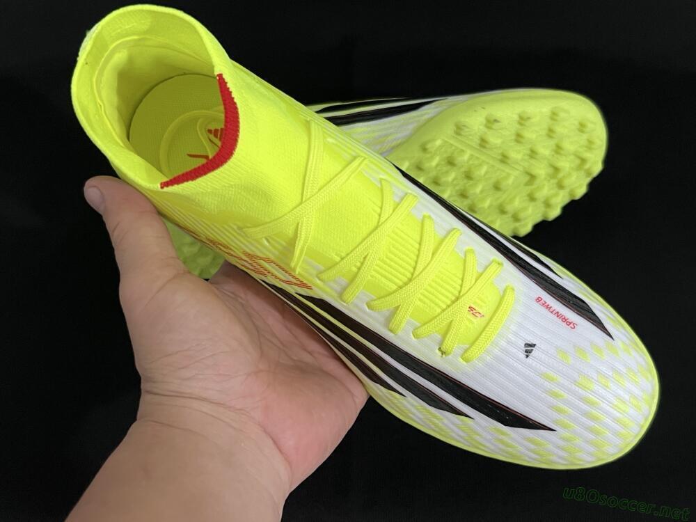Men's Adidas F50 Elite Mid TF Football Shoes - Yellow/Black/Red