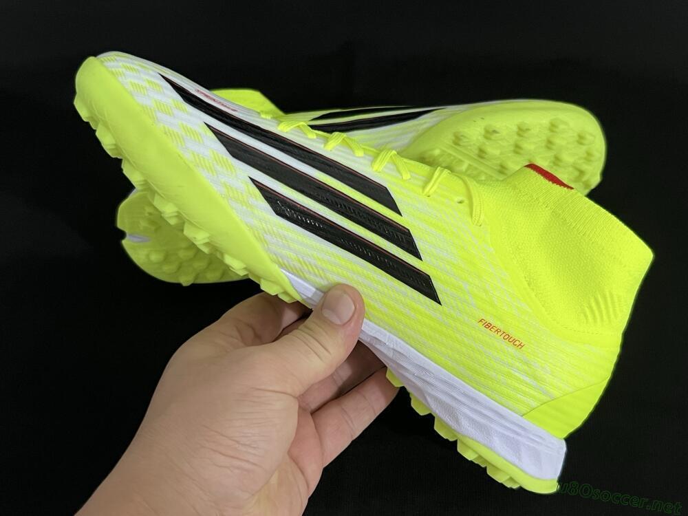 Men's Adidas F50 Elite Mid TF Football Shoes - Yellow/Black/Red