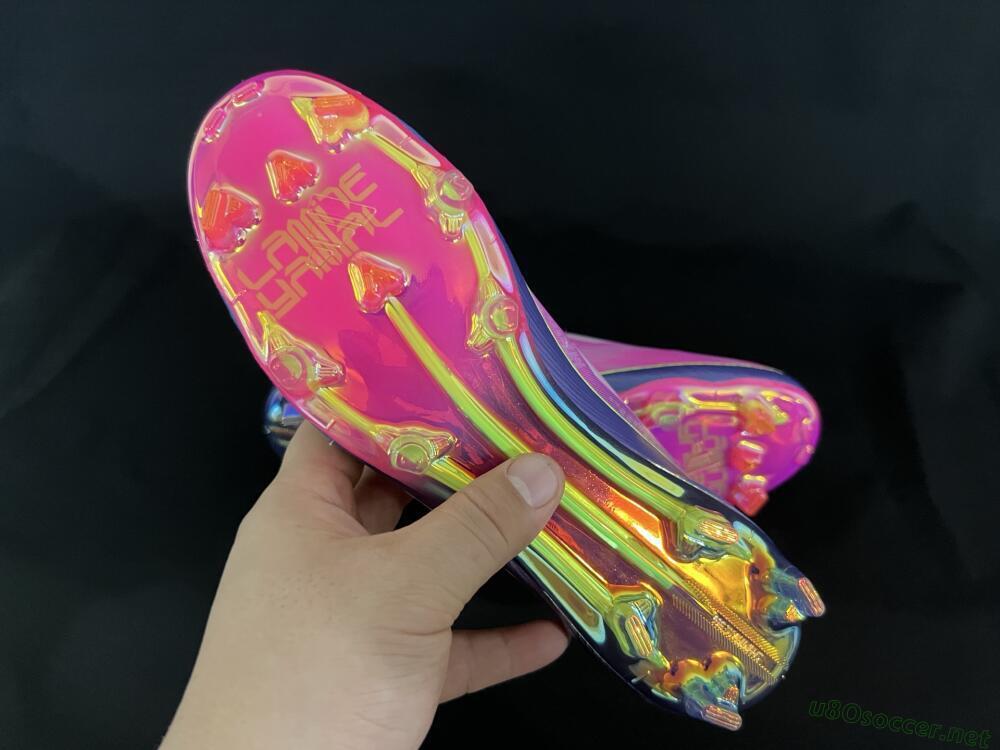 Men's Adidas F50+ Elite Laceless FG Football Boots - Pink/Yellow/Purple