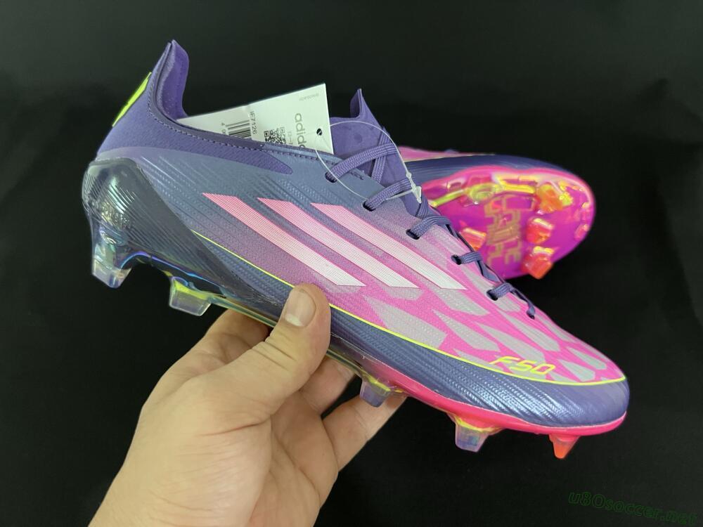 Men's Adidas F50 Elite FG Football Boots - Pink/Yellow/Blue