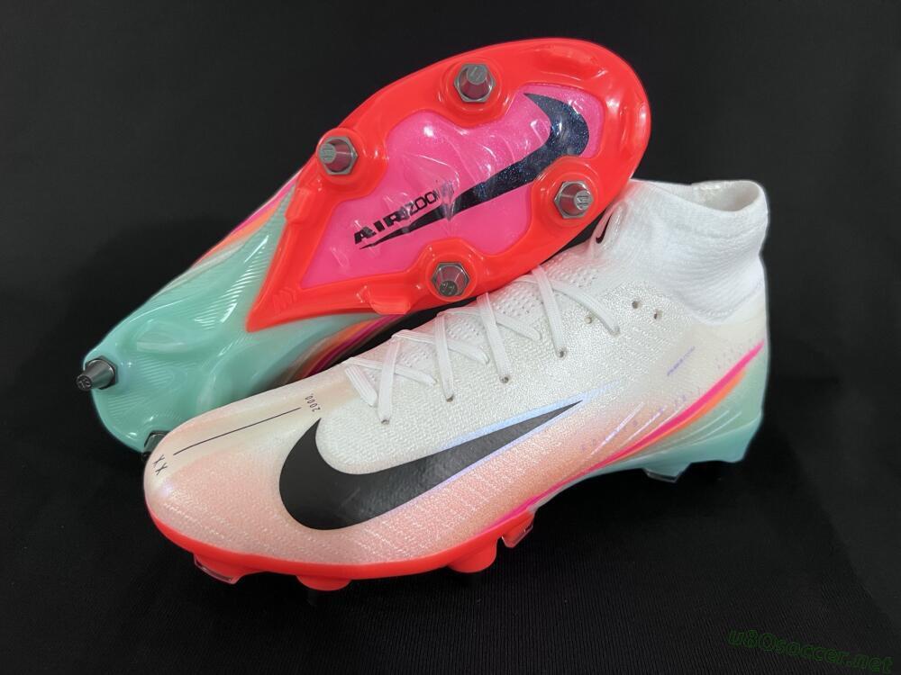 Men's Nike Air Zoom Mercurial Superfly 10 Elite SG Football Boots - White/Jade/Pink