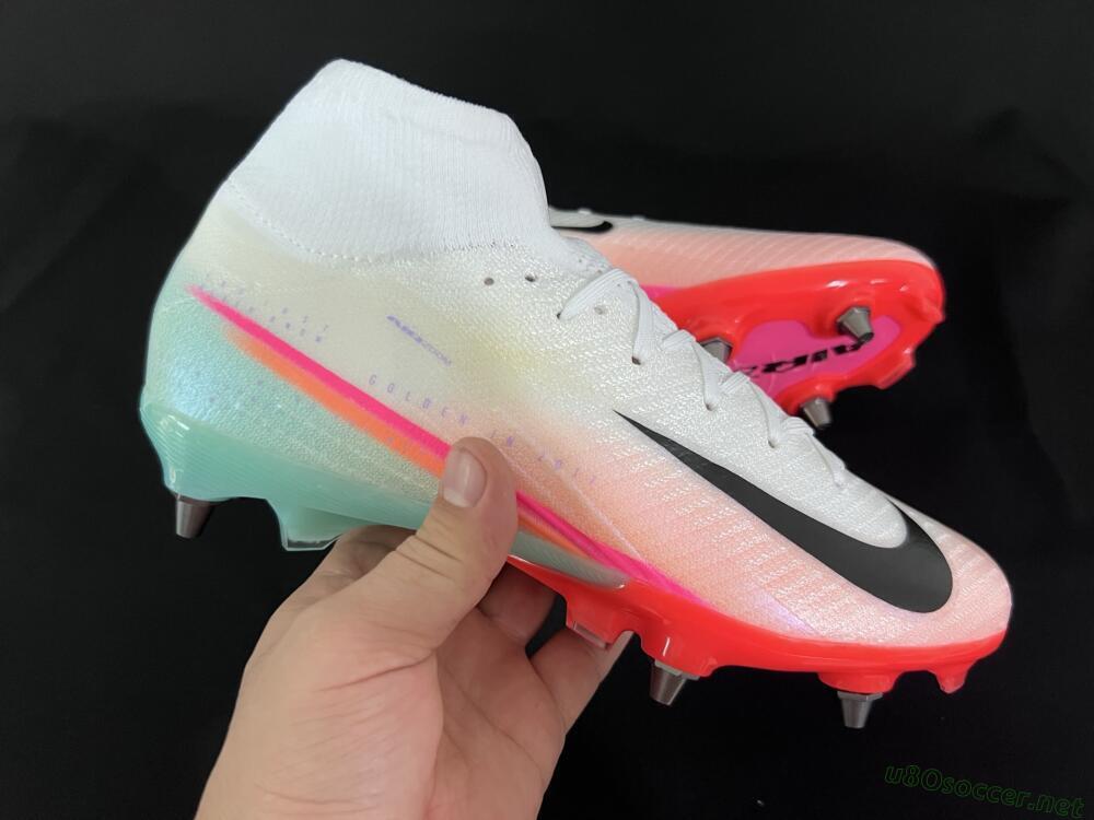 Men's Nike Air Zoom Mercurial Superfly 10 Elite SG Football Boots - White/Jade/Pink