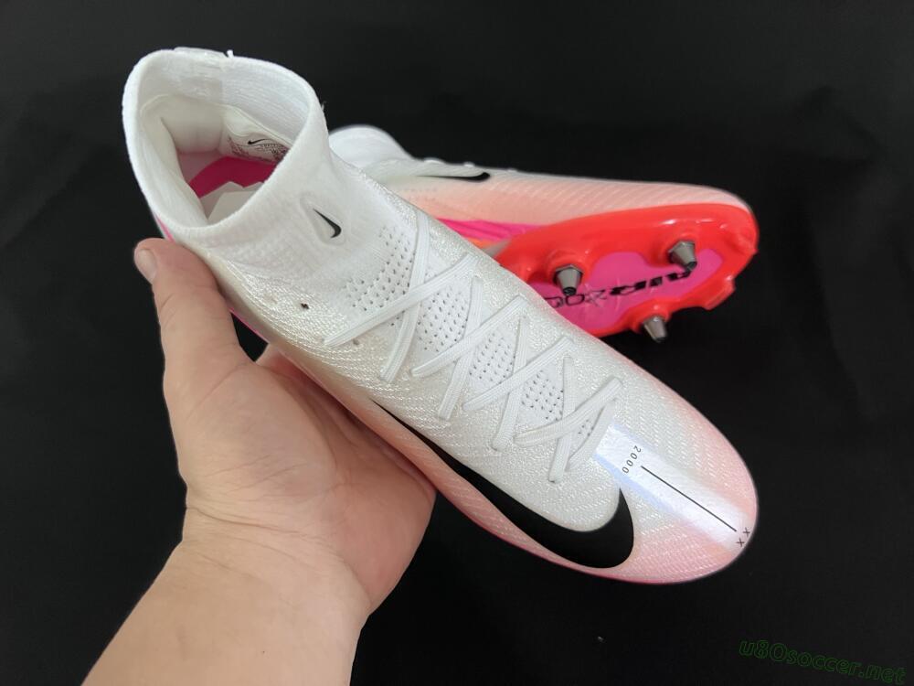 Men's Nike Air Zoom Mercurial Superfly 10 Elite SG Football Boots - White/Jade/Pink