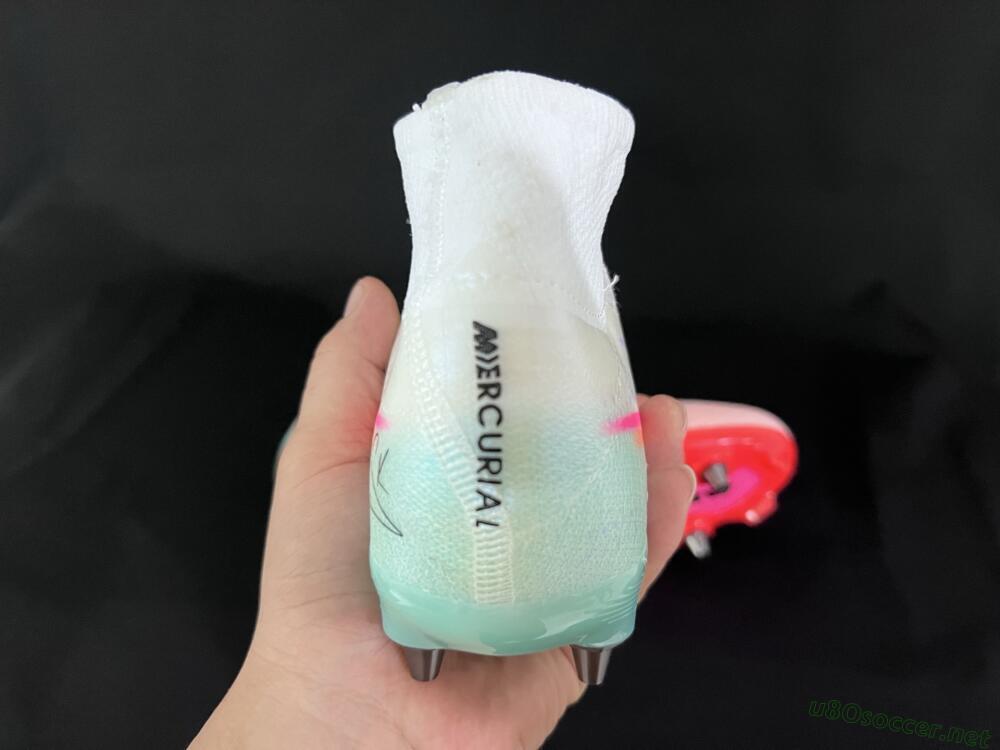 Men's Nike Air Zoom Mercurial Superfly 10 Elite SG Football Boots - White/Jade/Pink