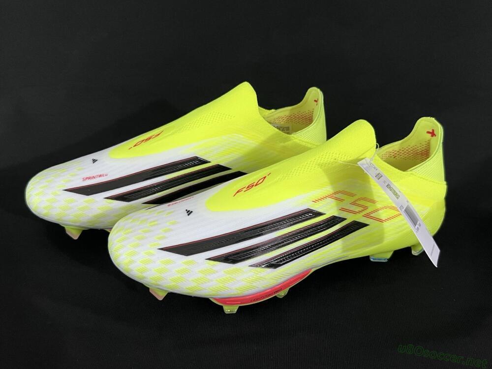 Men's Adidas F50+ Elite Lightstrike Pro Laceless FG Football Boots - Yellow/Black/Red